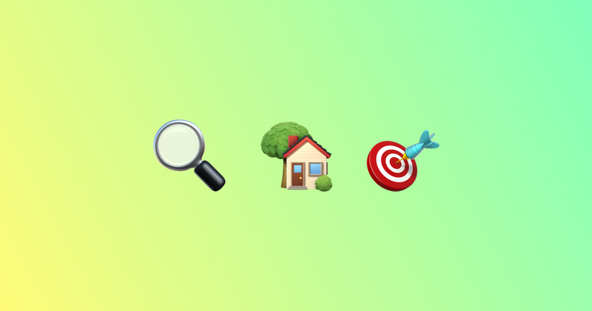 Cover photo for blog post titled Best Ways To Find A Sharehouse. Symbols containing magnifying glass, house and target.